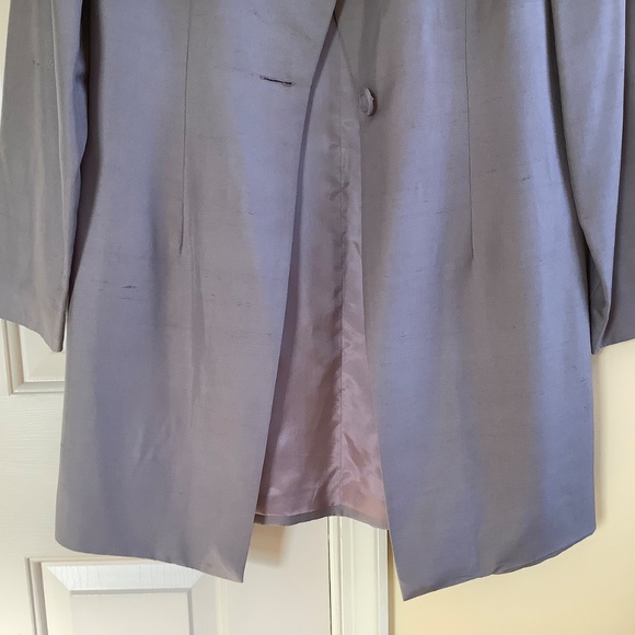 Spenser Jeremy Vintage Silk Long Formal Jacket Light Grey SZ 8 - Picture 6 of 15